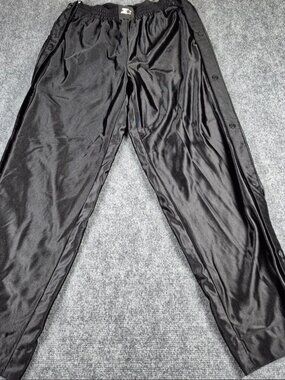 Vintage Starter Tearaway Track Pants Black Snap Sides Retro Y2K Athletic L/XL